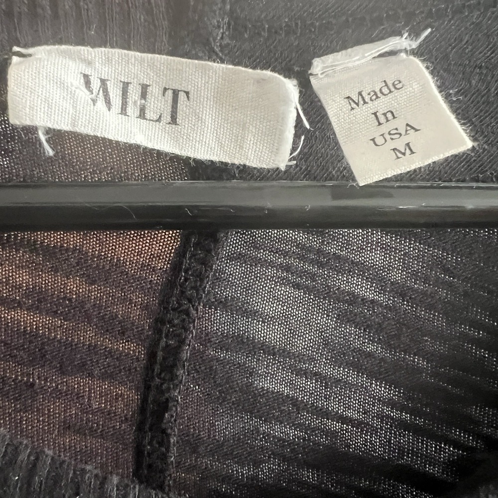 Wilt Asymmetrical Heathered Black Top Casual Relaxed Minimalist Pullover Size M - Picture 9 of 9